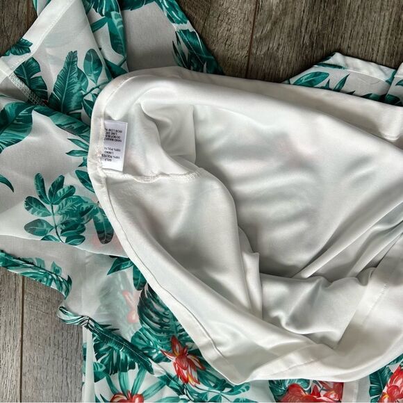 Lulu’s Evadne White and Teal Tropical Print Two-Piece Maxi Dress NWT Size XS - Picture 14 of 16